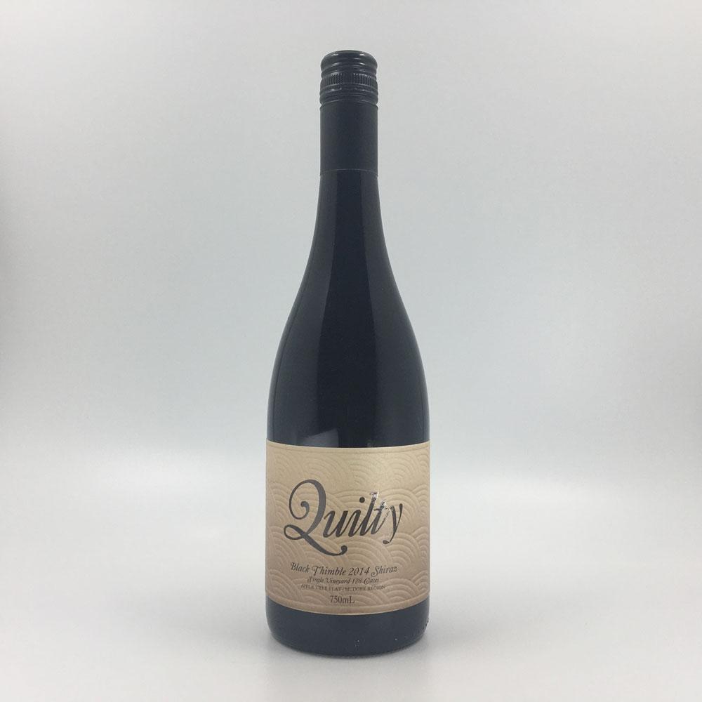 bottle of QUILTY 'Black Thimble' SHIRAZ 2014 Red Wine Cultivate Local