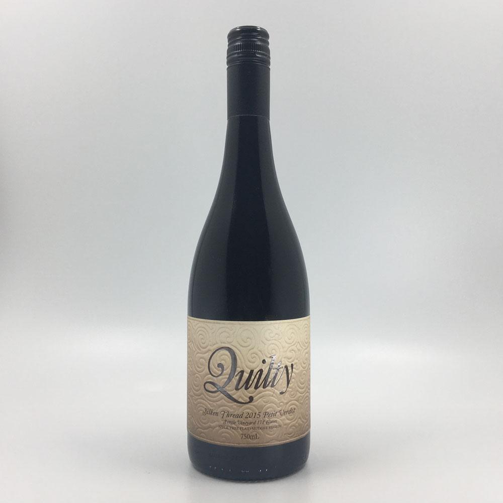 bottle of QUILTY 'Silken Thread' PETIT VERDOT 2015 Red Wine Cultivate Local